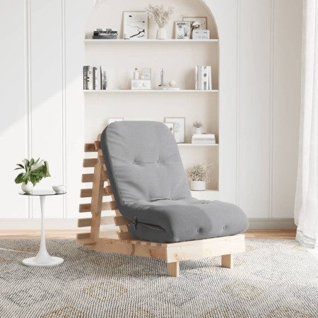 Futón sofá cama con colchón madera maciza de pino 60x206x11 cm de , Futones - Ref: Foro24-846746, Precio: 155,52 €, Descuento: %