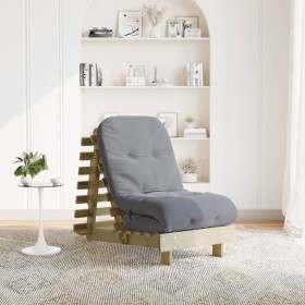 Futón sofá cama con colchón madera impregnada pino 60x206x11 cm de , Futones - Ref: Foro24-846750, Precio: 164,62 €, Descuent...