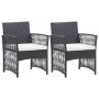 Sillones de jardín con cojines 2 unidades ratán sintético negro de , Sillas de jardín - Ref: Foro24-363406, Precio: 112,57 €,...