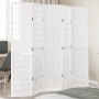 Biombo separador de 5 paneles madera maciza Paulownia blanco de , Divisores de ambientes - Ref: Foro24-358790, Precio: 137,60...