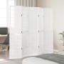 Biombo separador de 5 paneles madera maciza Paulownia blanco de , Divisores de ambientes - Ref: Foro24-358790, Precio: 137,60...