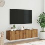 Mueble TV de pared madera ingeniería roble artisan 120x30x30 cm de , Muebles TV - Ref: Foro24-856021, Precio: 86,42 €, Descue...