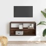 Mueble TV madera ingeniería y metal marrón roble 80x31x39,5 cm de , Muebles TV - Ref: Foro24-848928, Precio: 38,77 €, Descuen...