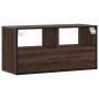 Mueble TV madera ingeniería y metal marrón roble 80x31x39,5 cm de , Muebles TV - Ref: Foro24-848928, Precio: 38,77 €, Descuen...