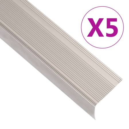 Perfiles de peldaños forma de L 5 uds aluminio champán 67 cm de , Escaleras - Ref: Foro24-146799, Precio: 31,33 €, Descuento: %