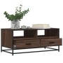 Mesa de centro madera ingeniería metal roble marrón 100x50x45cm de , Mesas de centro - Ref: Foro24-848788, Precio: 103,79 €, ...