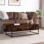 Mesa de centro madera ingeniería metal roble humo 100x50x35 cm de , Mesas de centro - Ref: Foro24-848781, Precio: 65,23 €, De...