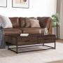 Mesa de centro madera ingeniería metal marrón 100x50x35 cm de , Mesas de centro - Ref: Foro24-848783, Precio: 70,18 €, Descue...