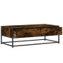 Mesa de centro madera ingeniería metal roble humo 100x50x35 cm de , Mesas de centro - Ref: Foro24-848781, Precio: 65,23 €, De...