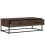 Mesa de centro madera ingeniería metal marrón 100x50x35 cm de , Mesas de centro - Ref: Foro24-848783, Precio: 70,18 €, Descue...