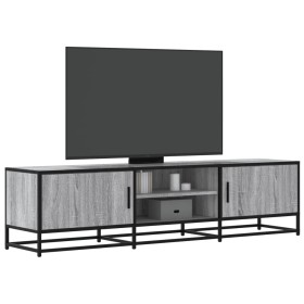 Mueble TV metal y madera ingeniería gris Sonoma 160x35x41 cm de , Muebles TV - Ref: Foro24-848847, Precio: 113,56 €, Descuent...