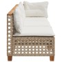 Sofá de jardín de 3 plazas con cojines ratán sintético beige de , Sofás de exterior - Ref: Foro24-365943, Precio: 248,86 €, D...