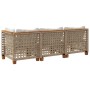 Sofá de jardín de 3 plazas con cojines ratán sintético beige de , Sofás de exterior - Ref: Foro24-365943, Precio: 248,86 €, D...