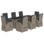 Set comedor jardín 9 pzas y cojines ratán sintético gris de , Conjuntos de jardín - Ref: Foro24-3277624, Precio: 1,00 €, Desc...