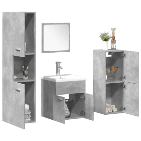 Set muebles de baño 5 piezas madera ingeniería gris hormigón de , Muebles de baño - Ref: Foro24-3324876, Precio: 213,30 €, De...