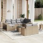 Set de sofás de jardín 11pzas con cojines ratán sintético beige en Conjuntos de jardín | Comprar online en Foru.es