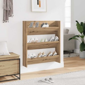 Zapatero de pared madera ingeniería roble artisan 80x18x90 cm de , Zapateros y organizadores de calzado - Ref: Foro24-856545,...