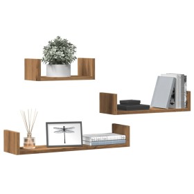 Estantes pared 3 unidades madera ingeniería roble artisan de , Estantes y estanterías - Ref: Foro24-855793, Precio: 29,28 €, ...