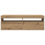 Mueble de TV luces LED madera roble artisan 120x35x40 cm de , Muebles TV - Ref: Foro24-856306, Precio: 104,48 €, Descuento: %