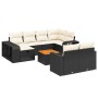 Set de sofás de jardín 11 pzas y cojines ratán sintético negro en Conjuntos de jardín | Comprar online en Foru.es