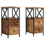 Mesitas de noche 2 ud madera ingeniería envejecida 34x35,5x70cm de , Mesitas de noche - Ref: Foro24-857251, Precio: 116,33 €,...