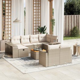 Set de sofás de jardín 11pzas con cojines ratán sintético beige en Conjuntos de jardín | Comprar online en Foru.es