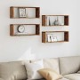 Estantes cubo de pared 4 uds madera envejecida 60x15x23 cm de , Estantes y estanterías - Ref: Foro24-856587, Precio: 48,67 €,...