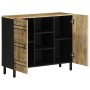 Aparador de madera maciza de mango rugosa 90x33,5x75 cm de , Almacenamiento para CD y DVD - Ref: Foro24-4018656, Precio: 141,...