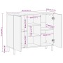 Aparador de madera maciza de mango rugosa 90x33,5x75 cm de , Almacenamiento para CD y DVD - Ref: Foro24-4018656, Precio: 141,...