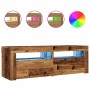 Mueble TV luces LED madera ingeniería envejecida 120x35x40 cm de , Muebles TV - Ref: Foro24-856319, Precio: 102,78 €, Descuen...
