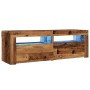 Mueble TV luces LED madera ingeniería envejecida 120x35x40 cm de , Muebles TV - Ref: Foro24-856319, Precio: 102,78 €, Descuen...