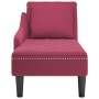 Tumbona con almohada y reposabrazo derecho terciopelo rojo vino de , Divanes - Ref: Foro24-4009776, Precio: 187,47 €, Descuen...
