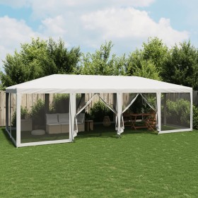 Carpa para fiestas con 12 paredes de malla HDPE blanco 8x4 m de , Carpas y cenadores - Ref: Foro24-4010071, Precio: 208,40 €,...