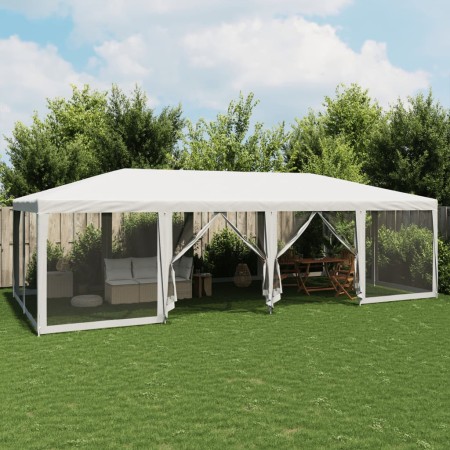 Carpa para fiestas con 12 paredes de malla HDPE blanco 8x4 m de , Carpas y cenadores - Ref: Foro24-4010071, Precio: 208,40 €,...
