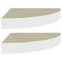 Estante esquinero pared 2 uds blanco roble MDF 25x25x3,8 cm en Estanterías | Comprar online en Foru.es