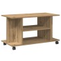 Mueble de TV ruedas madera ingeniería roble artisan 80x40x45 cm de , Muebles TV - Ref: Foro24-855791, Precio: 62,90 €, Descue...