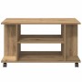 Mueble de TV ruedas madera ingeniería roble artisan 80x40x45 cm de , Muebles TV - Ref: Foro24-855791, Precio: 62,90 €, Descue...