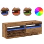 Muebles de TV con luces LED 2 uds madera ingeniería envejecida de , Muebles TV - Ref: Foro24-856310, Precio: 87,70 €, Descuen...