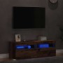 Muebles de TV con luces LED 2 uds madera ingeniería envejecida de , Muebles TV - Ref: Foro24-856310, Precio: 87,70 €, Descuen...