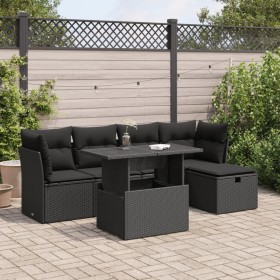 Set de sofás de jardín 6 piezas y cojines ratán sintético negro de , Conjuntos de jardín - Ref: Foro24-3326136, Precio: 426,8...