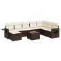 Set de sofás de jardín 9 pzas y cojines ratán sintético marrón de , Conjuntos de jardín - Ref: Foro24-3325549, Precio: 552,59...