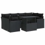 Set de sofás de jardín 7 pzas con cojines ratán sintético negro de , Conjuntos de jardín - Ref: Foro24-3326266, Precio: 548,5...