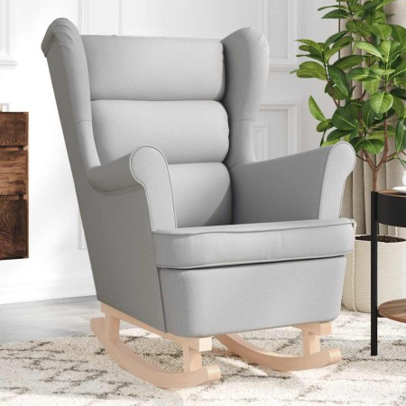 Silla mecedora de tela gris nube 74x90x102 cm de , Sillones - Ref: Foro24-4016929, Precio: 222,04 €, Descuento: %