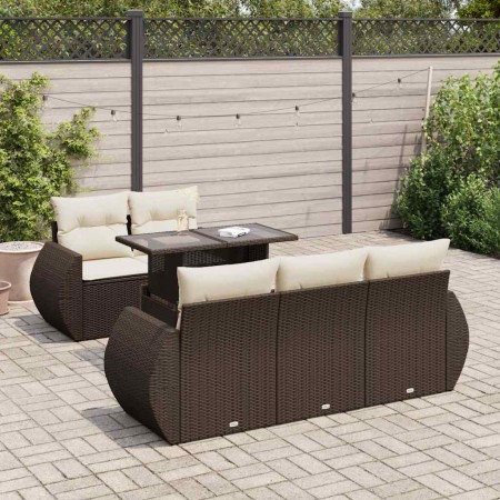 Set sofás de jardín 6 piezas y cojines ratán sintético marrón de , Conjuntos de jardín - Ref: Foro24-3326574, Precio: 525,87 ...