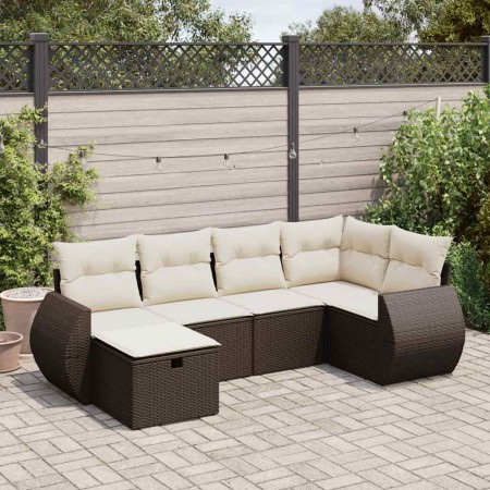 Set sofás de jardín 6 piezas y cojines ratán sintético marrón de , Conjuntos de jardín - Ref: Foro24-3325589, Precio: 421,62 ...