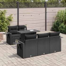 Set de sofás de jardín 6 piezas y cojines ratán sintético negro de , Conjuntos de jardín - Ref: Foro24-3326406, Precio: 518,6...