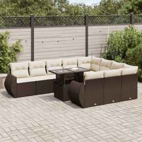 Set de sofás de jardín 11 pzas cojines ratán sintético marrón de , Conjuntos de jardín - Ref: Foro24-3326714, Precio: 788,02 ...