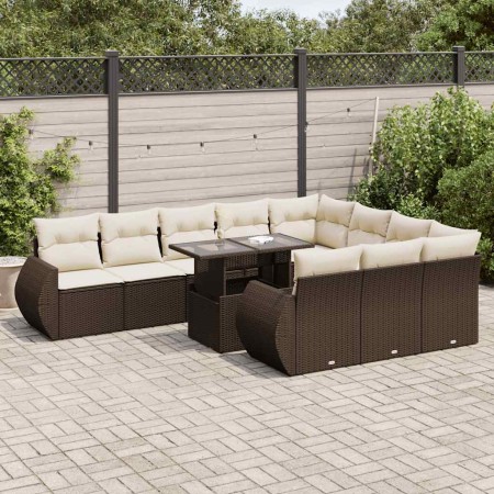 Set de sofás de jardín 11 pzas cojines ratán sintético marrón de , Conjuntos de jardín - Ref: Foro24-3326714, Precio: 788,02 ...