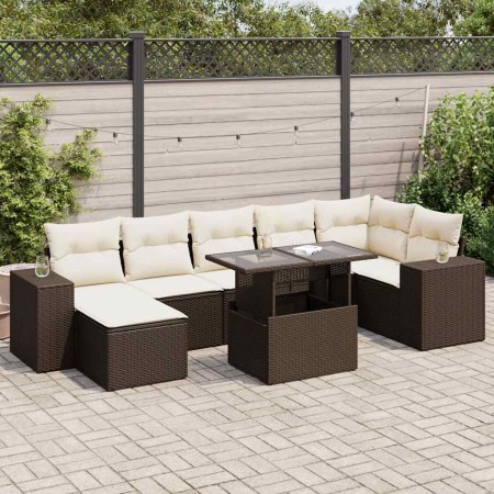 Set sofás de jardín 8 piezas y cojines ratán sintético marrón de , Conjuntos de jardín - Ref: Foro24-3326844, Precio: 563,01 ...