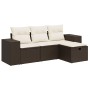 Set de sofás de jardín 4 pzas y cojines ratán sintético marrón de , Conjuntos de jardín - Ref: Foro24-3325659, Precio: 287,25...